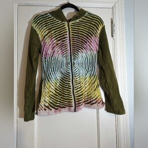 Boho cotton tie dye fairycore sweater